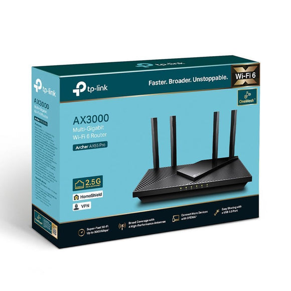 TL-ARCHERAX55PRO - TP-Link ARCHER AX55 PRO AX3000 Dual-Band Wi-Fi 6 Router
