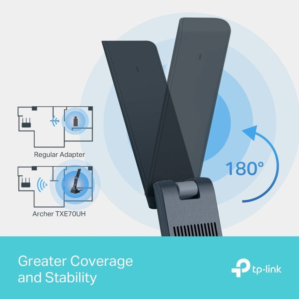 TL-ARCHERTXE70UH - TP-Link Archer TXE70UH, AXE5400 Wi-Fi 6E High Gain Wireless USB Adapter