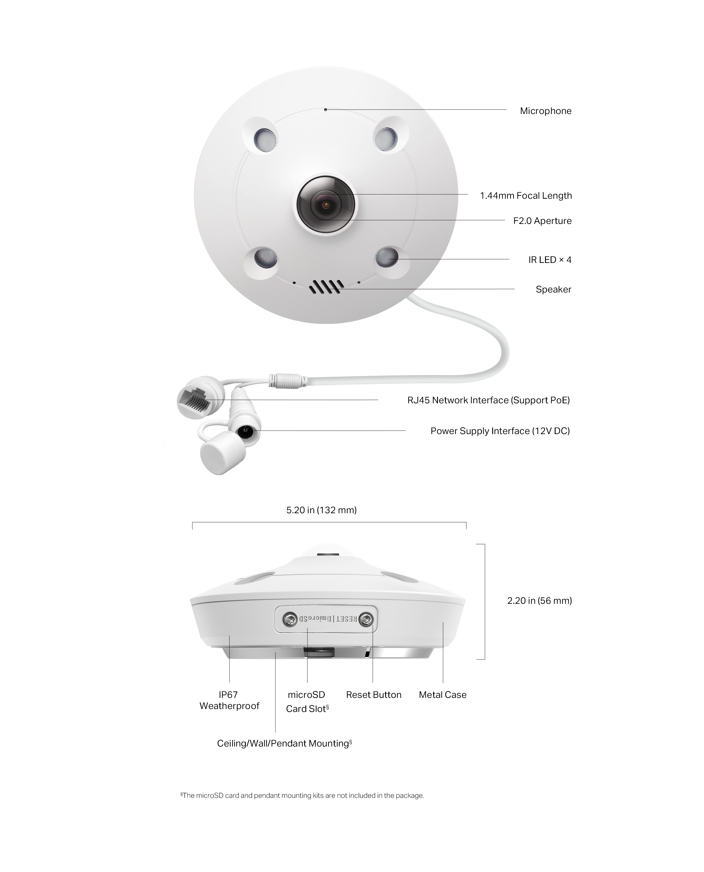 TL-INSIGHTS655I - TP LINK InSight S655I VIGI 5MP IR Fisheye Network Camera