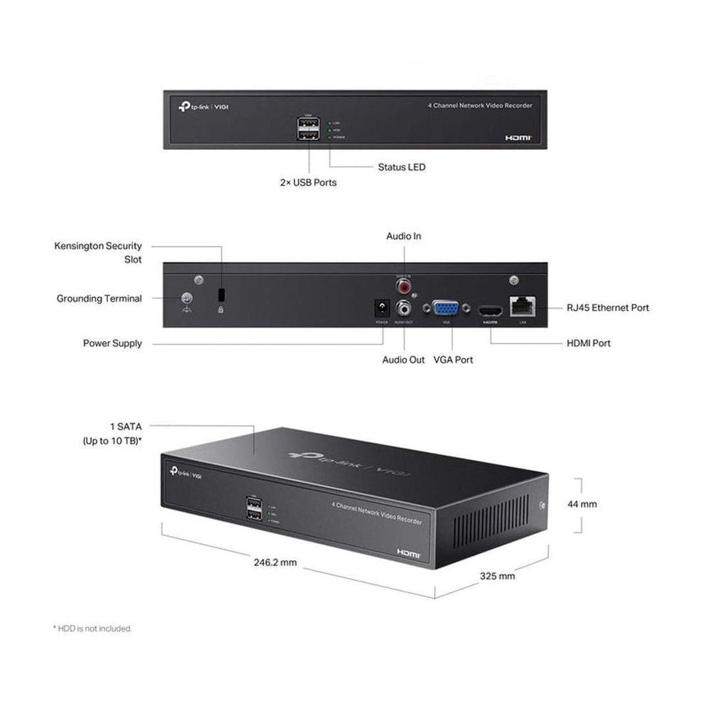 TL-VIGINVR1004H - TP-Link VIGI NVR1004H, VIGI 4 Channel Network Video Recorder