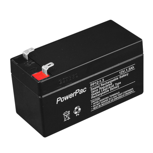Powerpac S.L.A Battery 12V 1.3A - dimensions L100 x W45 x H52mm