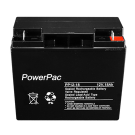 Powerpac S.L.A battery 12V 18A - dimensions L180 x W77 x H165mm