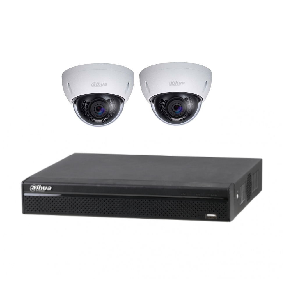 Dahua - HD-CVI Surveillance Kit 1080P - 4ch Recorder 2x Vandal Dome Ca ...