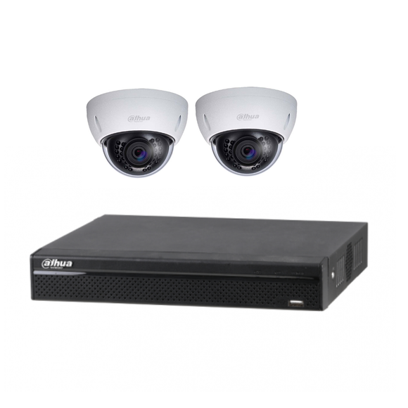 Dahua - HD-CVI Surveillance Kit 1080P - 4ch Recorder 2x Vandal Dome Cameras (no HDD)