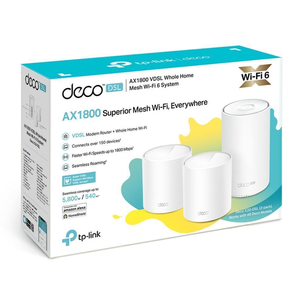TL-DECOX50-DSL-3P - TP-Link Deco X50-DSL AX3000 VDSL Whole Home Mesh WiFi 6 Router - 3 Pack