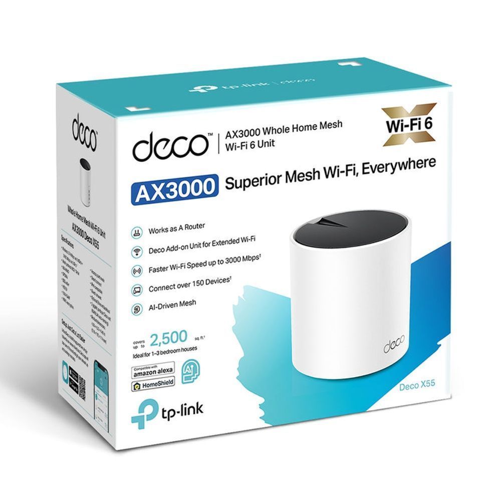 TL-DECOX55-1P - TP-Link AX3000 Whole Home Mesh WiFi 6 System Deco X55(1-pack)