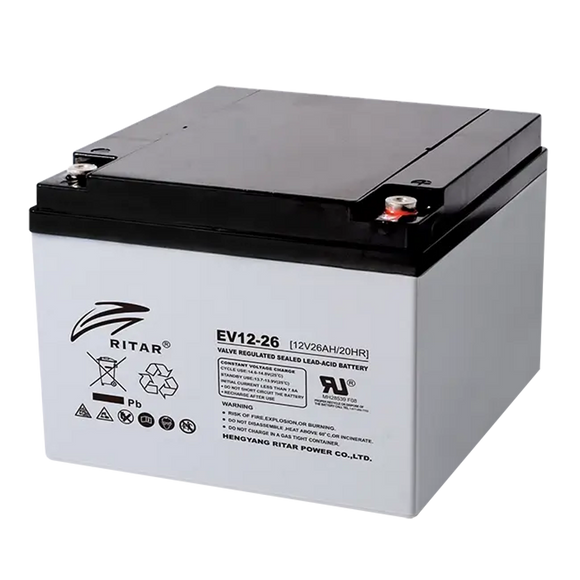 EV12-26 - Ritar 12V 26Ah EV Series AGM Deep Cycle Battery