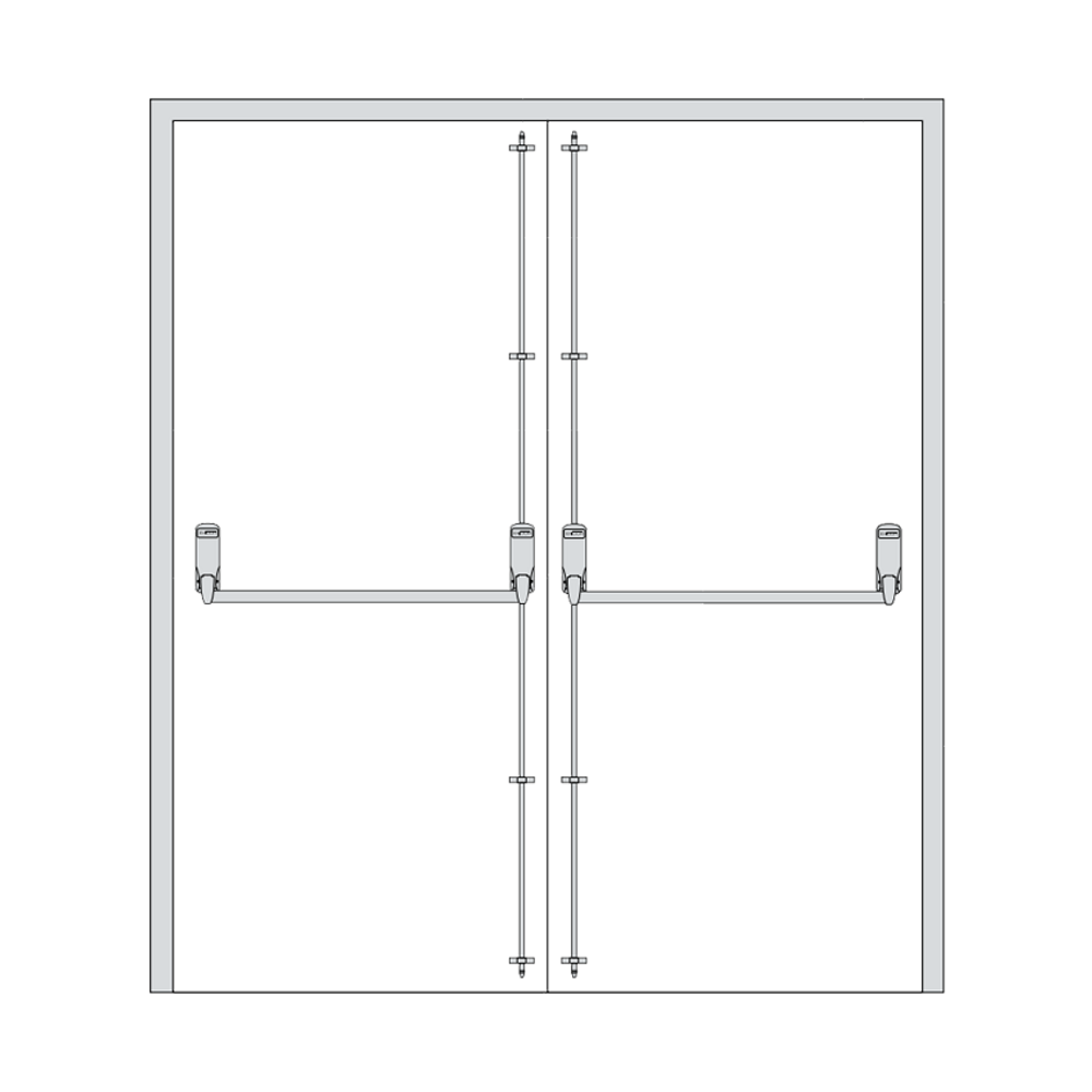 EXI284-SIL - EXIDOR Double Non-Rebated Panic Exit Device