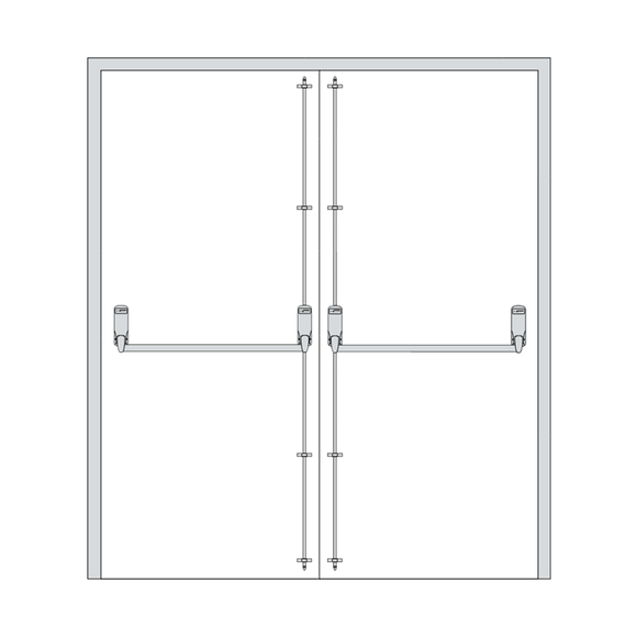 EXI284-SIL - EXIDOR Double Non-Rebated Panic Exit Device