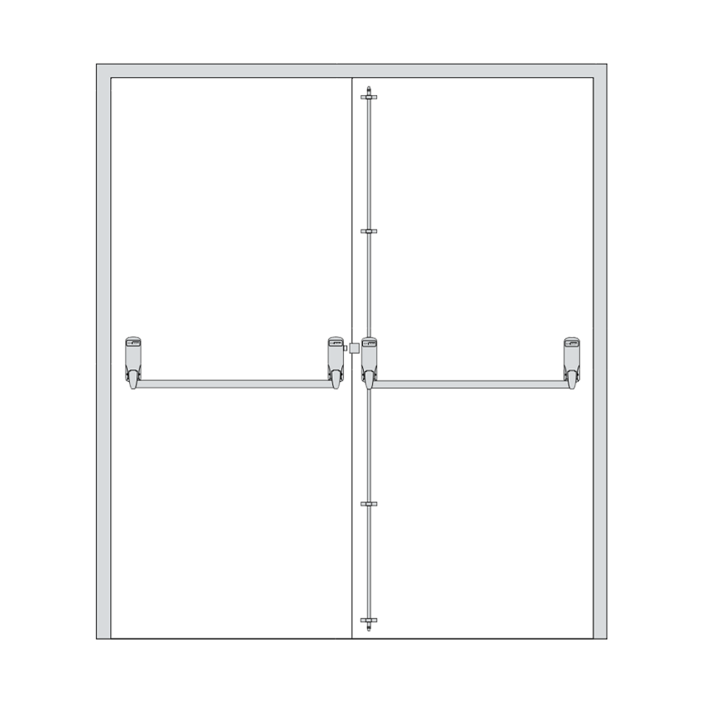 EXI285-SIL - EXIDOR Double Rebated Panic Exit Device