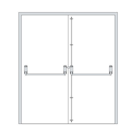 EXI285-SIL - EXIDOR Double Rebated Panic Exit Device