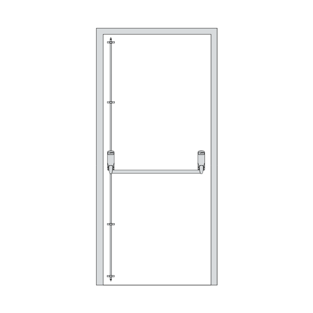 EXI294-SIL - EXIDOR Single 2 Point Panic Exit Device