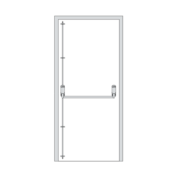 EXI294-SIL - EXIDOR Single 2 Point Panic Exit Device
