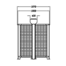 FGES-C20-RTFH900-2S - FERN360 - 20Ft Container fitted 2 Roller Doors, Dual Full Height SUS316 Stainless Steel Rotor Turnstile , 900mm pass, Caged