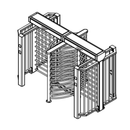 FGES-C20-RTFH900-2S - FERN360 - 20Ft Container fitted 2 Roller Doors, Dual Full Height SUS316 Stainless Steel Rotor Turnstile , 900mm pass, Caged