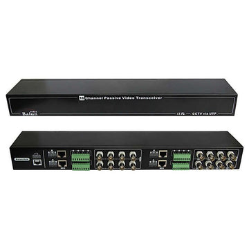 FS-4616SR - Folksafe 16-Channel Passive Video Balun Hub, Black Galvanized Housing