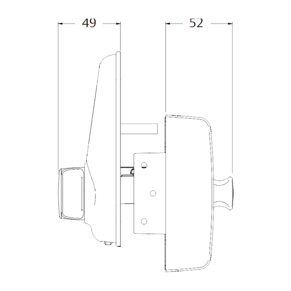 L001T-1K1CPDP - Lockwood Touch Electronic Deadlatch - with 2 Cards