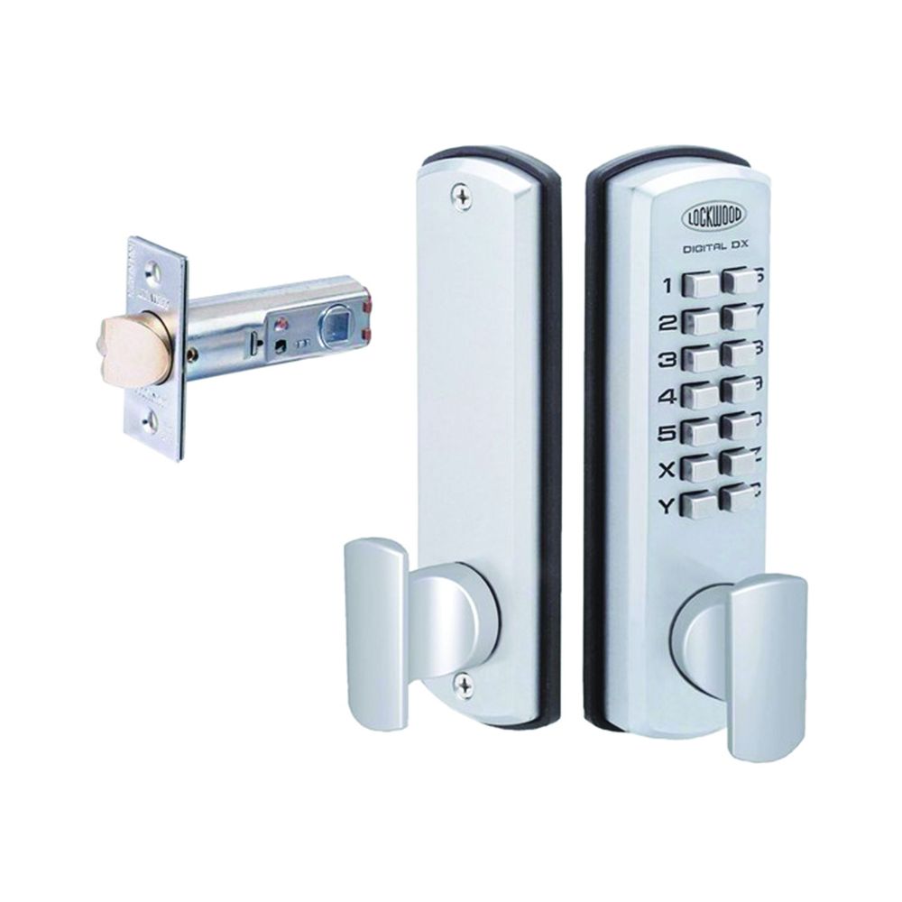 Lockwood 530DX mechanical digital lock with keypad in satin chrome pearl finish