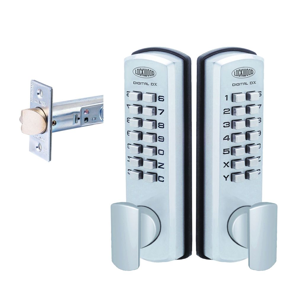 Lockwood 530DX two-keypad mechanical digital lock configuration in satin chrome pearl
