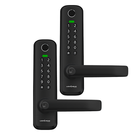 LHL-GATELOCK-DOUBLE - The COTTESLOE - Black Double Sided Gate Lock TTLock PIN Code Tactile, Fingerprint, Prox Tag, Key Override, Bluetooth, Tubular Latch Adjustable, Wifi with add on Gateway, (2 x CR123A not included)