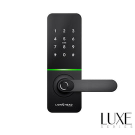 LHL-P2-B-REGENT - The REGENT LUXE Entrance Lock - Black Wifi BLE Fingerprint, TTLock, Pin, Prox, E-Key & Key override track key 60/70mm tubular latch (4 x AA Battery sold separately)
