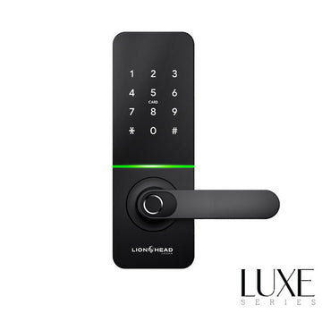 LHL-P2-B-REGENT - The REGENT LUXE Entrance Lock - Black Wifi BLE Fingerprint, TTLock, Pin, Prox, E-Key & Key override track key 60/70mm tubular latch (4 x AA Battery sold separately)