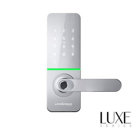 LHL-P2-S-REGENT - The REGENT LUXE Entrance Lock - Silver Wifi BLE Fingerprint, TTLock, Pin, Prox, E-Key & Key override track key 60/70mm tubular latch (4 x AA Battery sold separately)