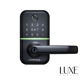 LHL-P3-B-CARLISLE - The CARLISLE LUXE Entrance Lock - Black BLE Fingerprint, TTLock, Pin, Prox, E-Key, Key override PD Cylinder 60/70mm tubular latch, IP55 (4 x AA Battery sold separately)