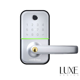 LHL-P3-S-CARLISLE - The CARLISLE LUXE Entrance Lock - Silver BLE Fingerprint, TTLock, Pin, Prox, E-Key, Key override PD Cylinder 60/70mm tubular latch, IP55 (4 x AA Battery sold separately)