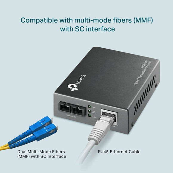 TL-MC200CM - TP-Link Gigabit Ethernet Media Converter (SC, multi-mode) Extends Up to 550 meters