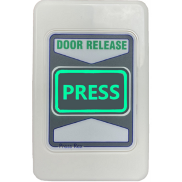 Trojan Press-Rex illuminated push-to-exit button for commercial access control doors in NZ