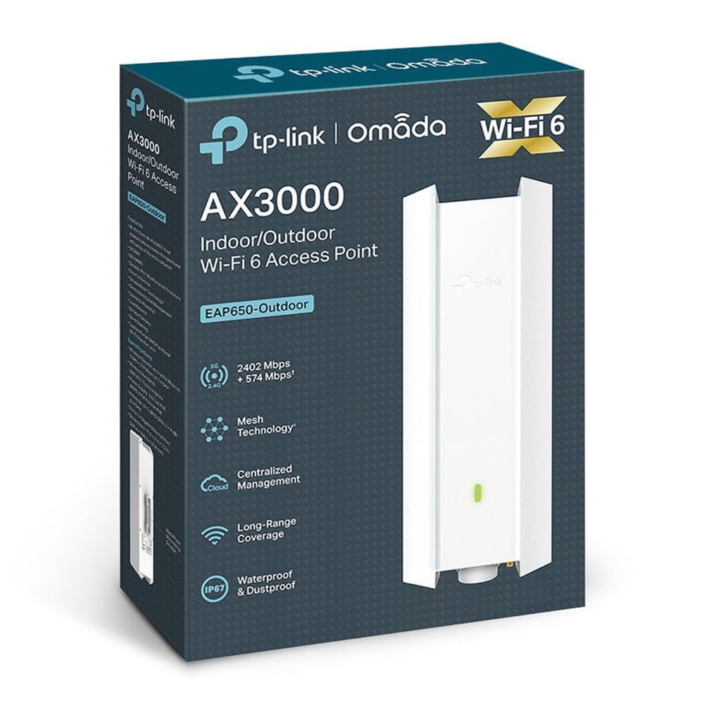TL-EAP650-OUTDOOR - TP-Link EAP650-Outdoor AX3000 Indoor/Outdoor WiFi 6 Access Point