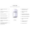 U-Prox PIR Combi VB White - Wireless motion and break glass detector - Vertical Barrier