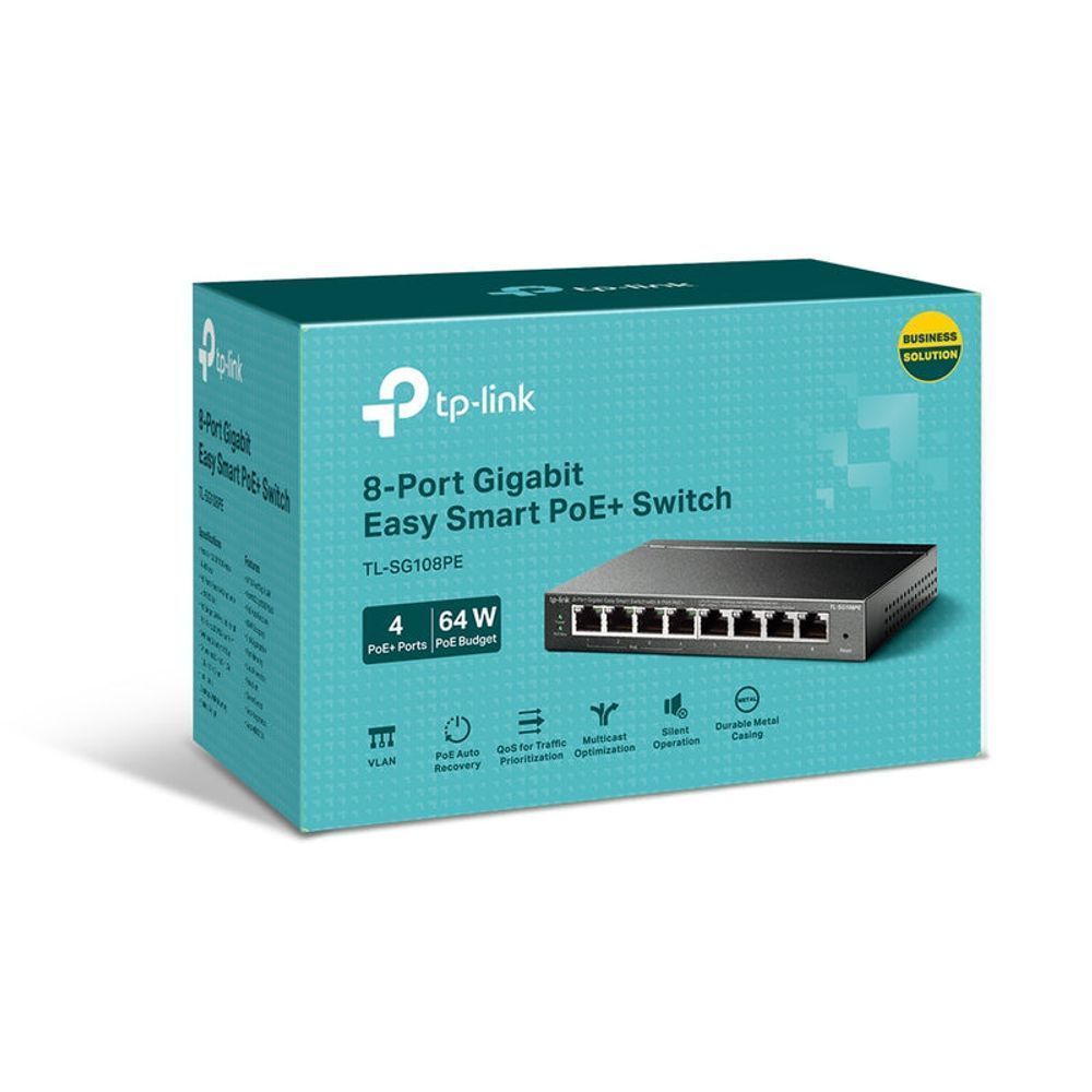 TL-SG108PE - TP-LINK SG108PE 8-Port Gigabit Easy Smart Switch with 4-Port PoE