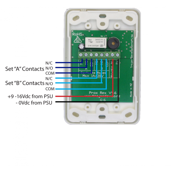 Prox-Rex - (Touch to Exit) is a touchless egress unit designed for use with Access Control Systems