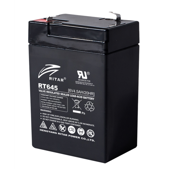 RT645 - Ritar 6V 4.5Ah Sealed Lead Acid Battery