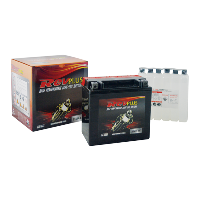 STX14L-BS - RevPlus Motorbike Battery 12 12Ah