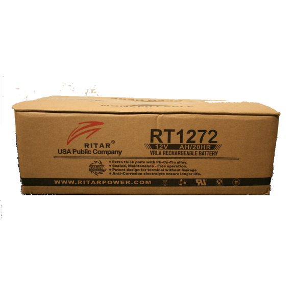 RT1272-10FF - Ritar - 10x 12VDC 7.2Ah Sealed Lead Acid Battery - Free Freight (excludes Rural & Residential)