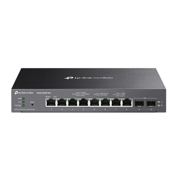 TL-SG2210XMP-M2 - TP LINK Omada 8-Port 2.5GBASE-T and 2-Port 10GE SFP+ Smart Switch with 8-Port PoE+