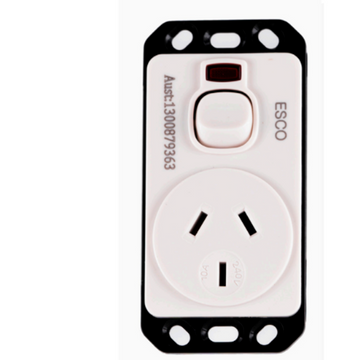Meditek OB Series – Vertical Socket Outlet Panel Mount Switched 10/15 Amp 240V a.c. Single/Double Pole