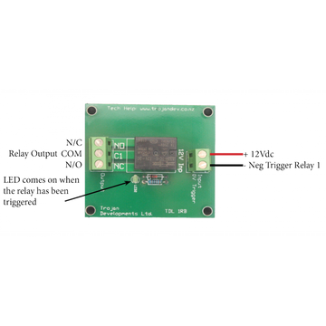 TDL-1RB – Trojan Single 8A Relay Board, 12VDC