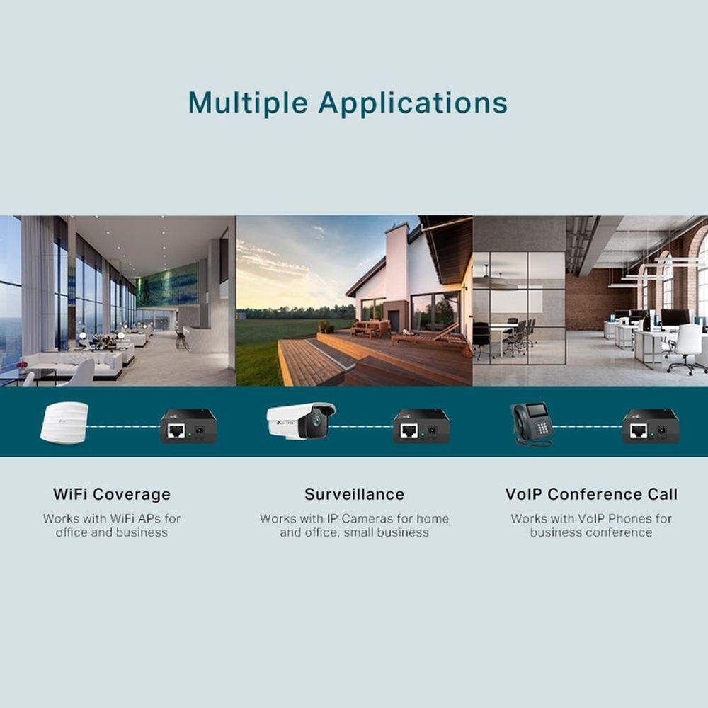 TL-POE150S - TP-Link Single port PoE Supplier Adapter (Injector), IEEE 802.3af compliant, up to 100m