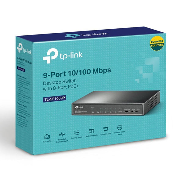 TL-SF1009P - TP-Link TL-SF1009P 9-Port 10/100 Mbps Desktop Switch with 8-Port PoE+
