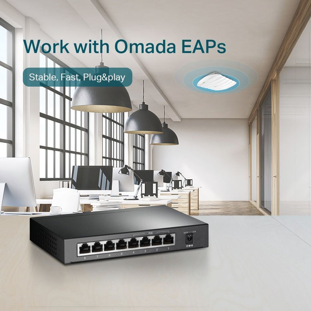 TL-SG1008P - TP-LINK TL-SG1008P 8-Port Gigabit Desktop Switch with 4-Port PoE (53W)