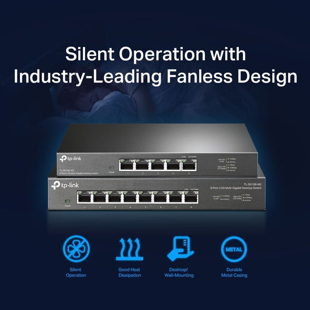 TL-SG108-M2 - TP-Link 8-Port 2.5G Desktop Switch