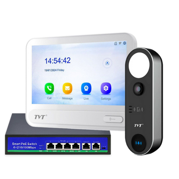 TVT-INTERCOM KIT - Includes TVT-INTERCOM, TVT-MONITOR & POE-4