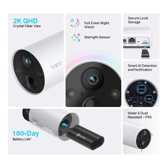 TL-TAPOC420S2 - TP-Link Tapo C420S2, 2 x Indoor Smart Wire-Free, with HUB, Battery Powered