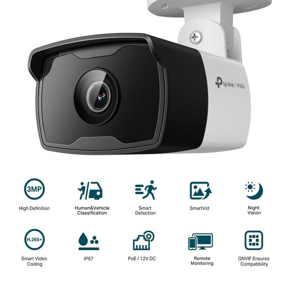 TL-VIGIC330I(2.8MM) - TP-Link VIGI C330I(2.8mm) 3MP Outdoor IR Bullet Network Camera