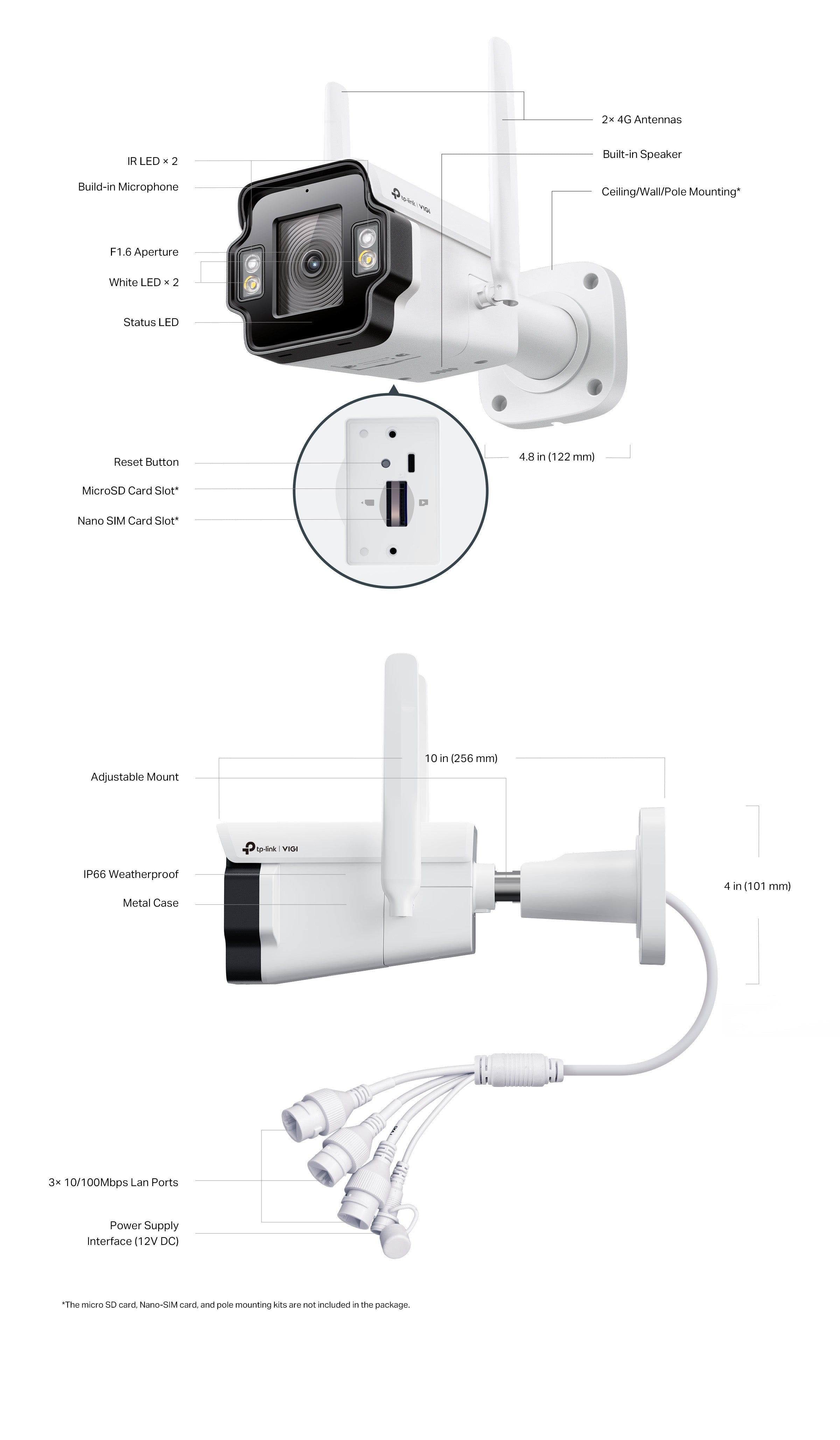 TL-INSIGHTS345-4G(4MM) - TP LINK InSight S345-4G VIGI 4MP Outdoor Full-Colour 4G Bullet Network Camera (4mm)