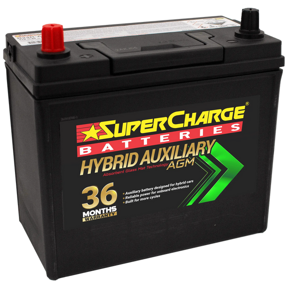 B24R-AGM - Supercharge Hybrid Auxiliary B24R-AGM Battery 45Ah